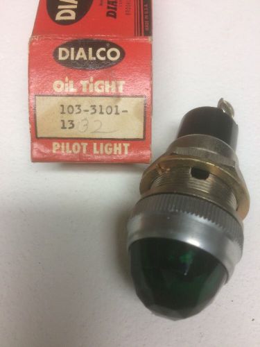 Large DIALCO Green Industrial Panel Pilot Light Lamp NOS