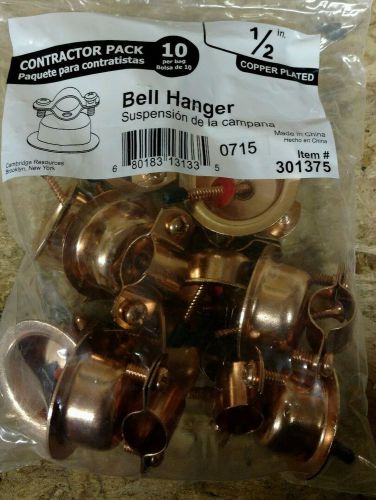 4 - 10-packs 1/2-in copper plated steel bell hanger 40 pieces for sale