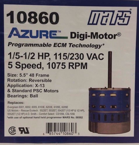 10860 azure digi-motor programmable ecm technology 115/230 vac 1/5-1/2hp for sale