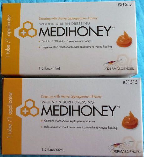 2 pack medihoney wound &amp; burn dressing for healing 1.5 oz x 2 = 3 oz total for sale