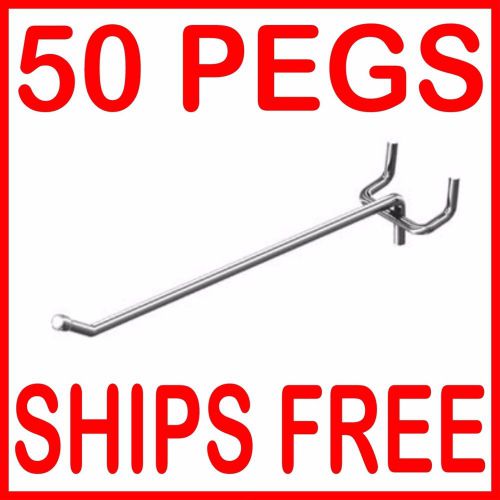 50 PC PEG HOOKS 6 INCH BOARD HANGER TOOL STORAGE DISPLAY PEGBOARD GARAGE LOT SET