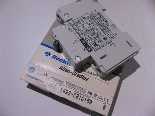 Qty 1 allen-bradley 15a circuit breaker din mount 1492-cb1g150 series b nos for sale