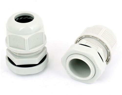 2 pieces white plastic pg16 waterproof cable connectors for sale