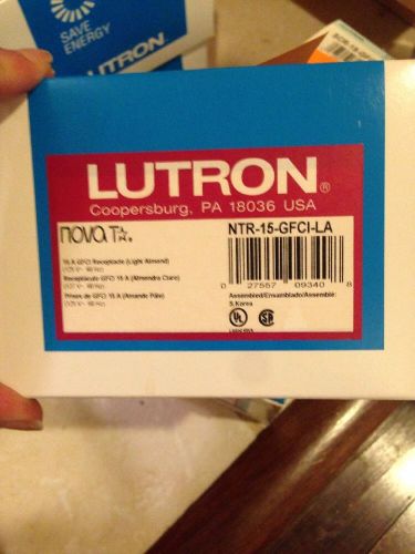 Lutron Nova T 15A GFC1 Receptacle In Light Almond NIB