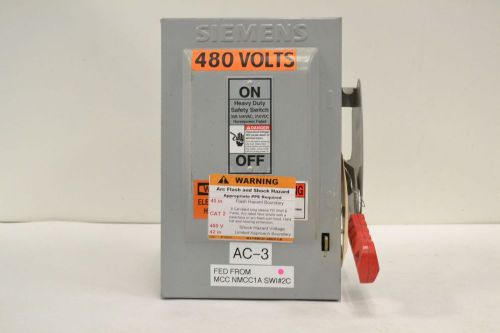 SIEMENS HNF361 VBII NON-FUSIBLE 30A 600/250V-AC/DC 3P DISCONNECT SWITCH B295421