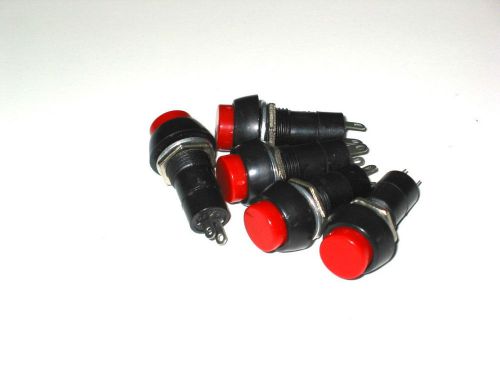 Red Round Latching Push Button - 5pcs - Circuit Bent Synthesizer PB Switch