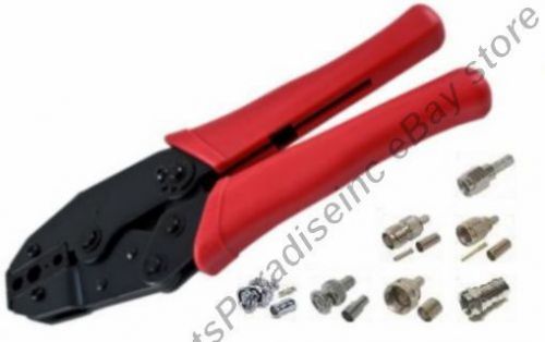 Ratchet BNC RG6/59 coax,N,RCA,TNC,UHF,SMA,TV Crimper/Crimping Tool w/Pin Crimp{R