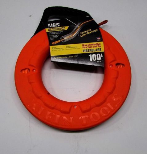 Klein Tools 100&#039; Non-Conductive Fiberglass Fish Tape and Tip 56024