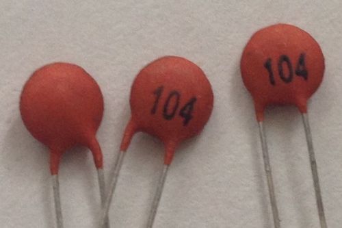 0.1 uF Ceramic Capacitor, through-hole, quantity 100.