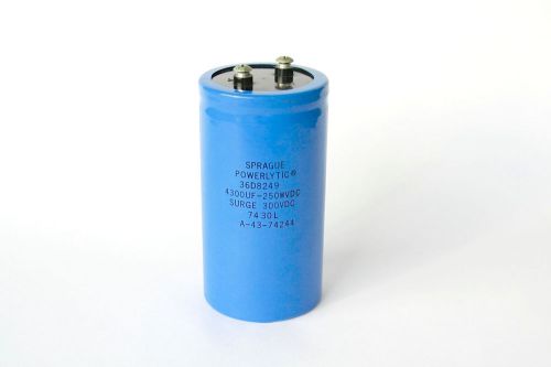 Sprague Powerlytic(R) 36D 4300uF-250WVDC Capacitor, 300VDC Surge, FREE SHIPPING!