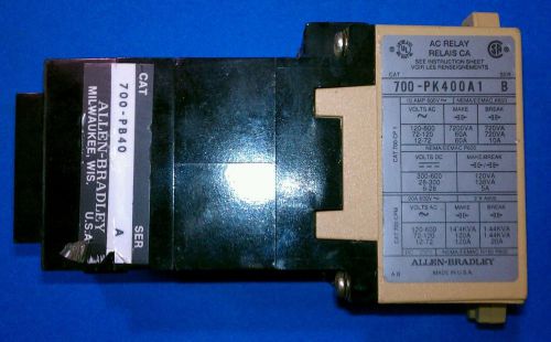 Allen Bradley 700-PB40  Ser A Relay W/ 700-PK400A1 Contactor