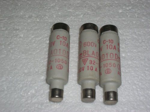 FUJI BLA 010 10 AMP FUSE 600 VOLT - THREE PIECES