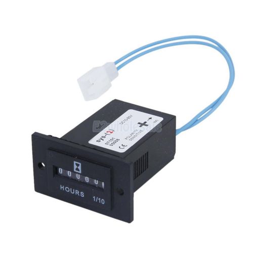 10v-80v dc hour meter sealed counter gauge w/ wire for boat car truck engine for sale