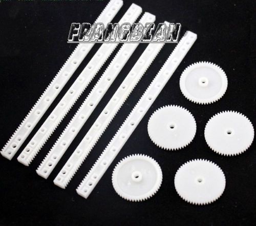 5 sets Gear rack drive Plastic gear Rack rod for DIY ( 5 x gears + 5 x Rack rod)