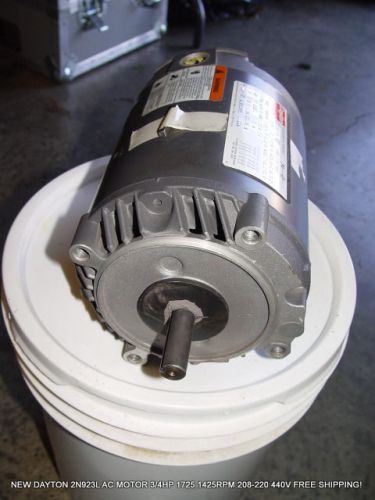 NEW DAYTON 2N923L AC MOTOR 3/4HP 1725 1425RPM 208-220 440V FREE SHIPPING!