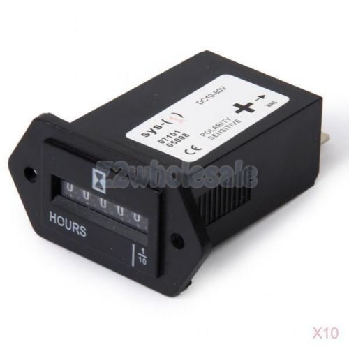 10x sys-1 dc10-80v 6-digit hour meter sealed counter gauge boat car truck engine for sale