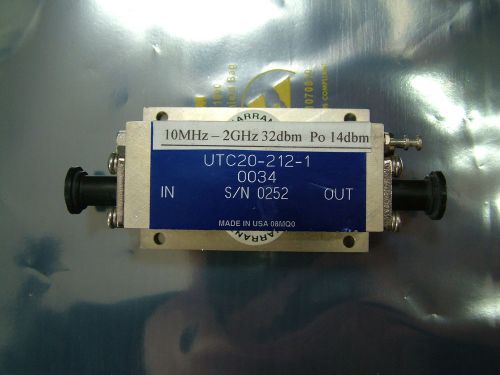 RF POWER AMPLIFIER  10MHz - 2GHz  Gain 32db  Po=14dbm  UTC20-212-1   HF VHF UHF