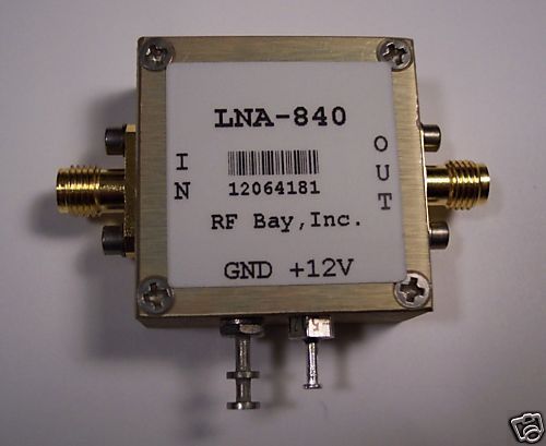 10-800MHz 40dB Gain, NF=2.2dB, LNA-840, New, SMA