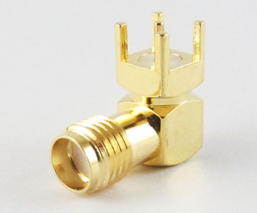 2 pcs SMA RF Female Board Mount Coaxial Connector 90&#039;