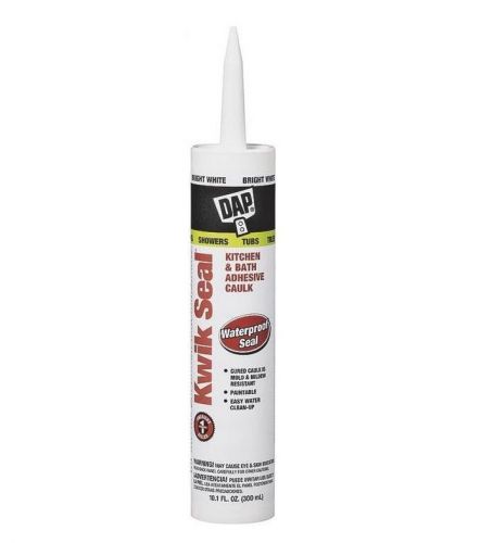 Dap kwik seal 10.1 oz. white kitchen, bath, tub &amp; tile adhesive caulk sealant for sale