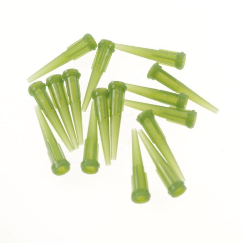 100 x   1.8 mm(OD) 1.6 mm(ID) Plastic Dispenser Needle Olive green Tapered Tip