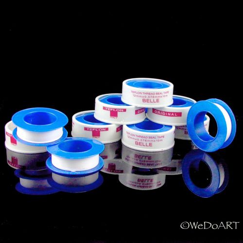 10 ROLLS TEFLON Thread Seal Tape 12mm x 0.076mm x 10m