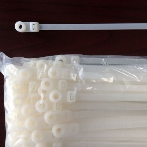 White Eyelet Zip Ties 15&#034; 120 Lb Ten 100 Packs (1000 Ties/ CS)