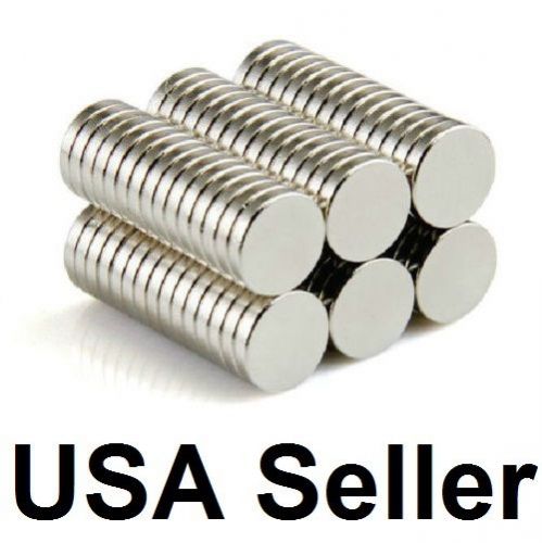 100 Strong Rare Earth Neodymium Disc Magnets 6 x 1.5mm  (1/4  x  1/16 inch)