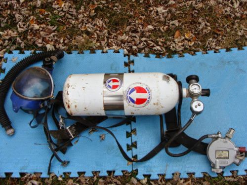 Vtg Survivair SCBA U.S. Divers Harness Mask Steel Tank Gauge MSHA TC-13F-45