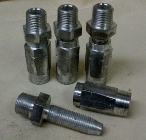 Lot of 4 Reusable Hose Fittings Male 3/8&#034; NPT x -6 (3/8&#034;) Hose NOS