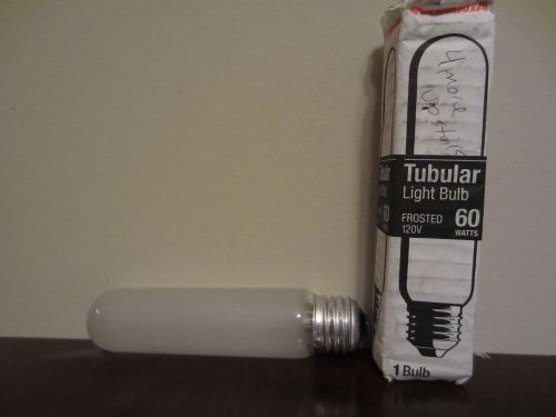 Sylvania frosted 60w 120v tubular light bulb lamp 60t10/cf x1 nib for sale