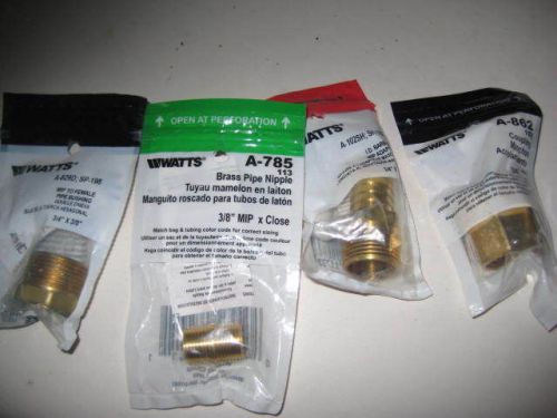1 watts a-829 brass pipe nipple 3/4&#034; mip to female pipe bushing plus 3 others for sale