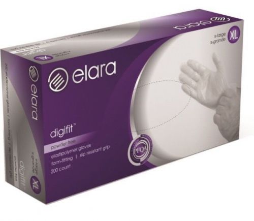 1000 ELARA DIGIFIT POWDER FREE EXAM GLOVES X-LARGE 5 BOXES OF 200 FED204