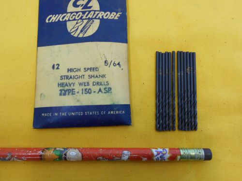 Lot of 12 new straight shank drill bits - fractional size 5/64 - chicago latrobe for sale