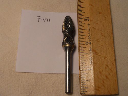 1 NEW 6 MM (.235) SHANK CARBIDE BURR.  DOUBLE CUT. NEW DESIGN USA MADE. {F491}