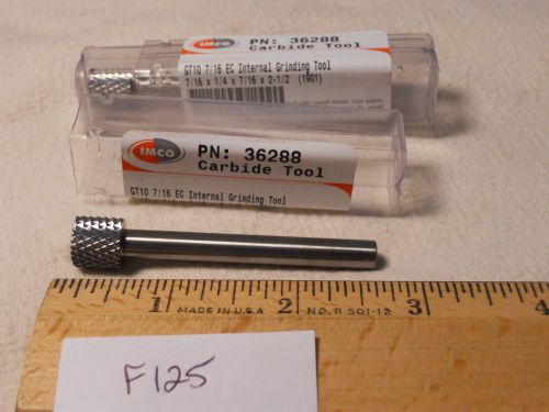 2 NEW IMCO 1/4&#034; SHANK CARBIDE BURRS. D/C. E/C. INTERNAL GRINDING USA MADE F125