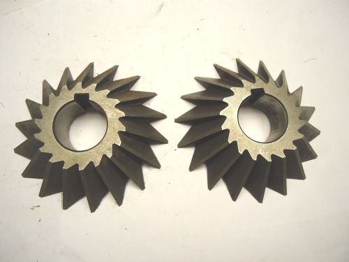 2 MILLING MACHINE CUTTERS 45 DEGREE R.H. - L.H.1&#034; ARBOR HOLE