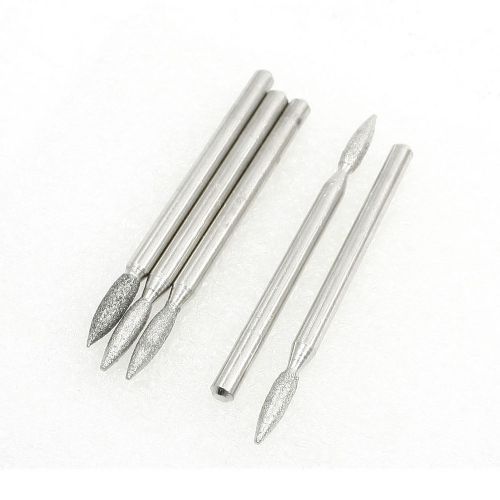 3mm Shank Flame Shape 2.6mm Tip Grinding Diamond Bit 5 Pcs