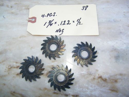 4-PCS -UNION - STRAIGHT SIDE MILLING CUTTERS -USA -1 3/4 X .122 X 1/2