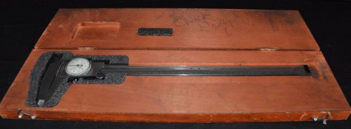 STARRETT 12&#034; DIAL CALIPERS .001 to 12&#034; WOODEN CASE