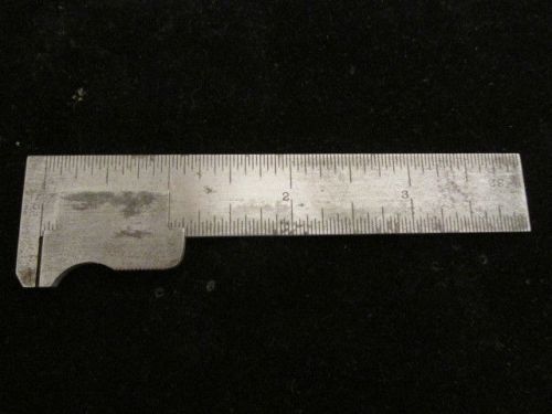 Brown &amp; Sharpe No. 385 4&#034; Machinist Steel Caliper Rule Fine Usable Condition