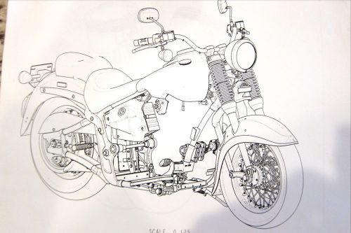 EXCELSIOR HENDERSON MOTORCYCLE PROTOTYPE FACTORY DRAWINGS