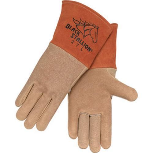 Revco Black Stallion 27 Premium Grain Pigskin MIG Welding Gloves, Unlined, Large