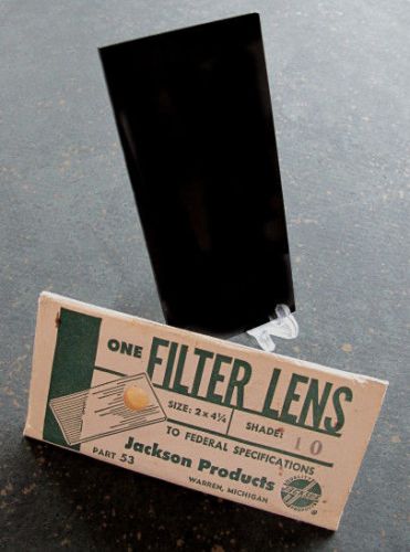 Vtg/antique jackson prod.~1 black filter lens~shade #10~part 53~sz 2x41/4&#034;~l@@k! for sale