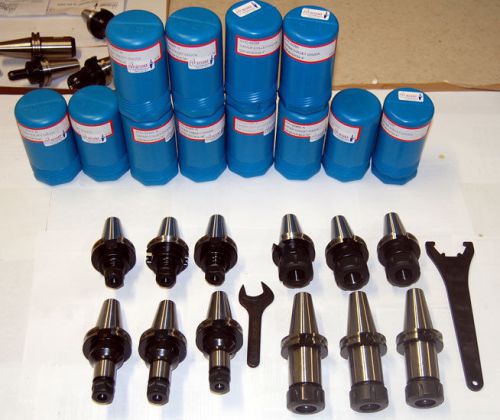 12 pc. techniks cat 40 er16/ er32 cnc collet chucks kit for sale