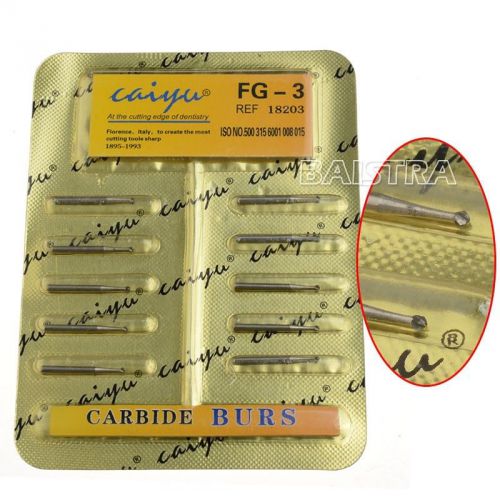 Dental Tungsten Steel Burs FG-3 for High Speed Handpiece 10pcs/pack