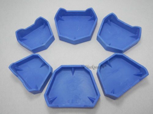 6 pcs/1Set Dental Lab Model Former Base Molds With Notches New