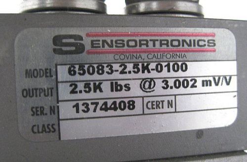 SENSORTRONICS 65083-2.5-0100 2.5K THOUSAND LB LOAD CELL