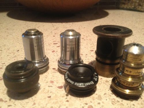 RARE Bausch Lomb B&amp;L 21x 8mm 0.50  Microscope lens lot 6 lenses Leitz,Weiss..