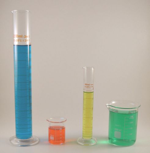 Cylinders 250mL 50mL Beakers 250mL 50mL Borosilicate Glass Griffin New Lab